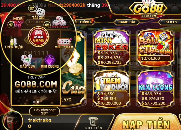 Các Trò Chơi Phổ Biến Tại Minigame Go88 Đỉnh Cao Đầy Hấp Dẫn