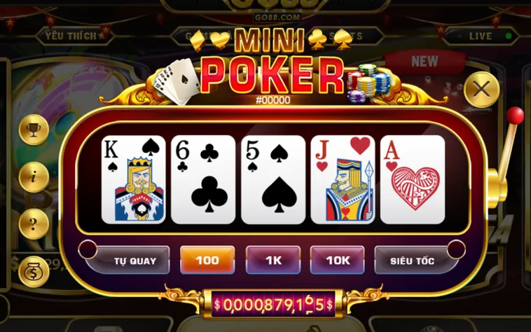 Khám Phá Trò Chơi Minigame Mini Poker Tại Go88 Cơ Hội Làm Giàu Cực Khủng