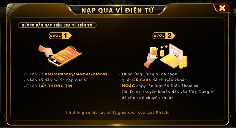 Hướng Dẫn Nạp tiền Ví Điện Tử  Go88 An Toàn Siêu Tốc Cùng Hàng Loạt Ưu Đãi Khủng Cho Tân Thủ