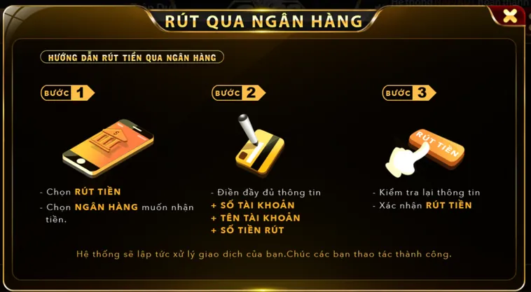 Hướng Dẫn Rút tiền Go88 Qua Ngân Hàng Siêu Tốc Đảm Bảo An Toàn Tuyệt Đối Cho Mọi Game Thủ