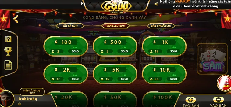 Sâm Lốc Tại Go88 Sân Chơi Đỉnh Cao Với Tỷ Lệ Thưởng Lên Tới 98 Phần Trăm