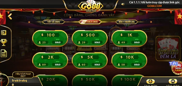 Tiến Lên Đếm Lá Tại Go88 Sân Chơi Đỉnh Cao Với Tỷ Lệ Thưởng Lên Tới 98 Phần Trăm
