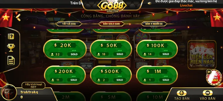 Tiến Lên Miền Nam Tại Go88 Sân Chơi Đỉnh Cao Với Tỷ Lệ Thưởng Lên Tới 98 Phần Trăm
