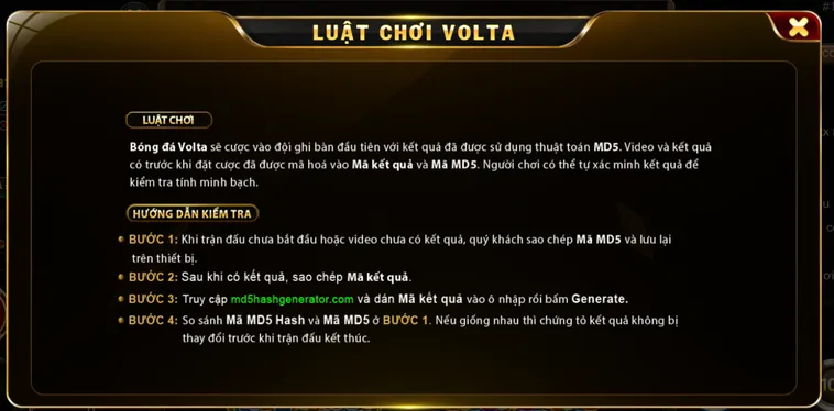 Sức Hấp Dẫn Của Minigame Volta MD5 Tại Go88 Đẳng Cấp Đỉnh Cao