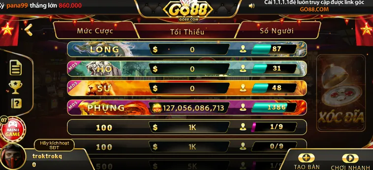 Casino Xóc Đĩa Tại Go88 Trải Nghiệm Cá Cược Đẳng Cấp Với Tỷ Lệ Thắng Lớn